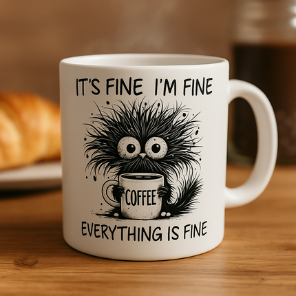 ☕ Tasse "It’s Fine, I’m Fine, Everything is Fine" – Für alle, die Kaffee und Chaos lieben