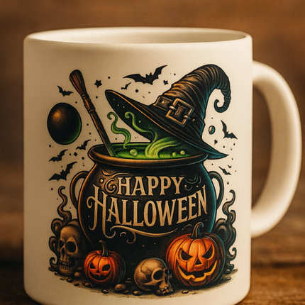 🎃 Halloween-Tasse „Hexenkessel“ – Für magisch gruselige Kaffeestunden!