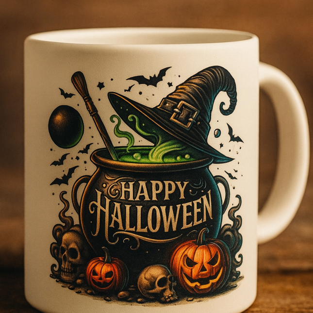 🎃 Halloween-Tasse „Hexenkessel“ – Für magisch gruselige Kaffeestunden!
