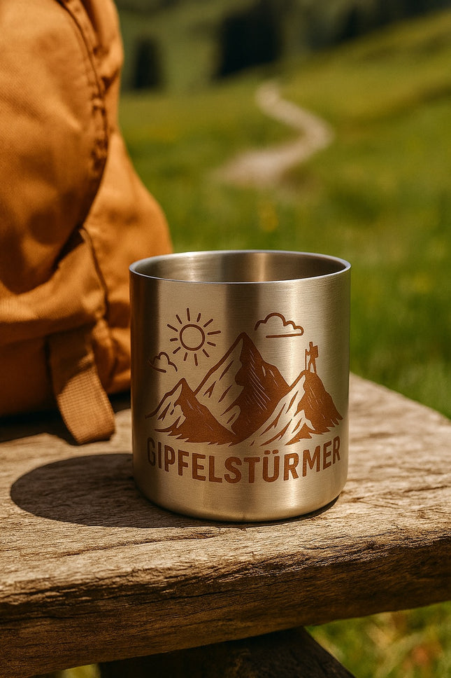 🏔️ Edelstahlbecher „Gipfelstürmer“