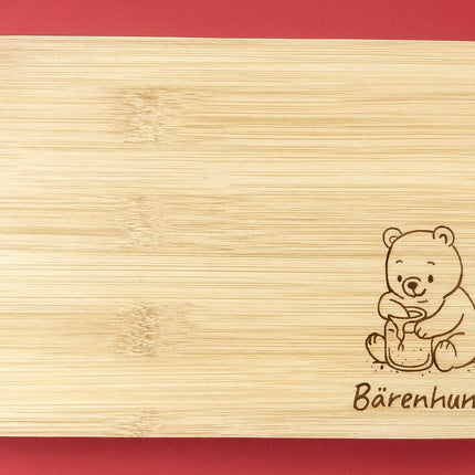 Frühstücksbrettchen aus Bambus – "Bärenhunger" Motiv 🐻🍞