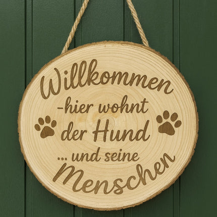 🐾 Willkommensschild "Hier wohnt der Hund … und seine Menschen"
