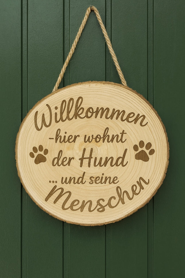 🐾 Willkommensschild "Hier wohnt der Hund … und seine Menschen"