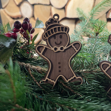 Lebkuchen-Holzanhänger aus Walnuss-Sperrholz